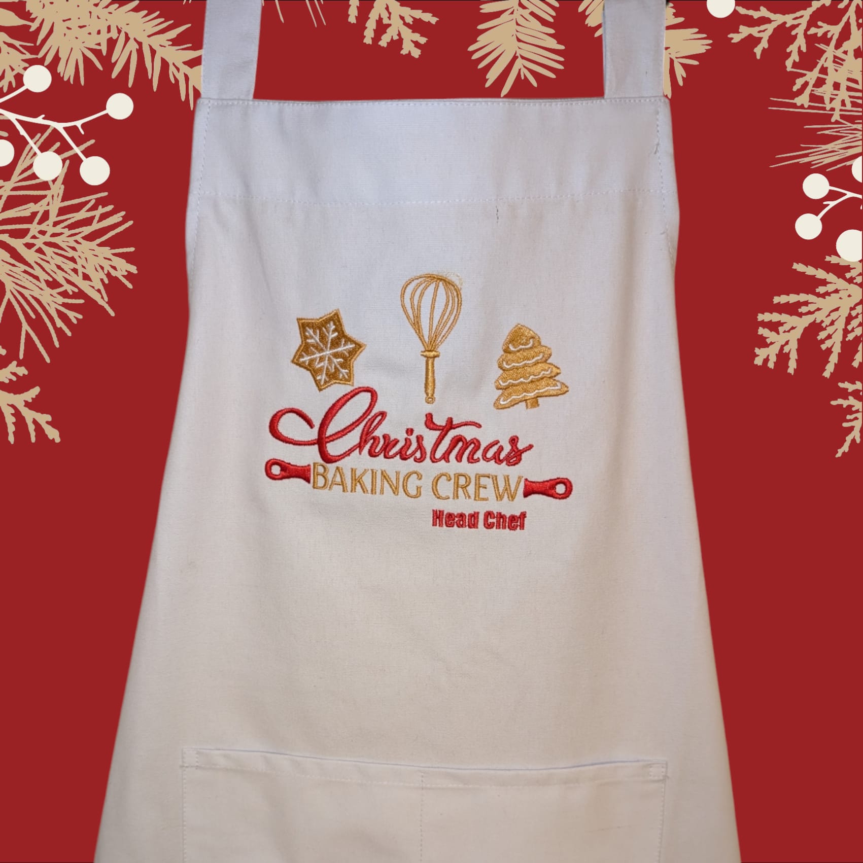 Personalised Christmas Baking Crew - Parent and Child Matching Apron Set